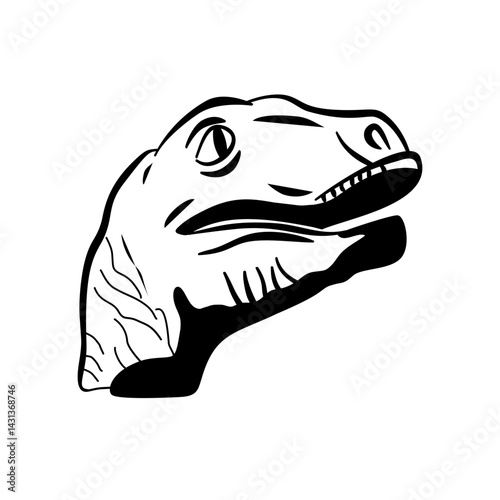 vectorized illustration of dinosaur meme, hand drawn illustration 