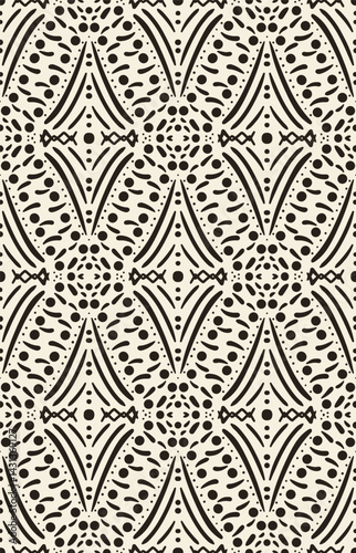 Abstract hand drawn tribal geometric diamonds dots lines grey vintage beige white simple minimalist
