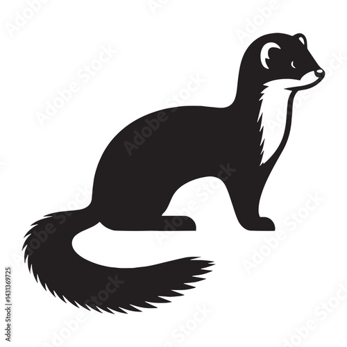 Compact weasel vector design with focused silhouette presentation – weasel silhouette – weasel vector – weasel illustration – silhouette of weasel – weasel icon

