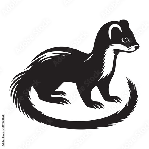 Stylized weasel silhouette vector designed with digital branding precision – weasel silhouette – weasel vector – weasel illustration – silhouette of weasel – weasel icon


