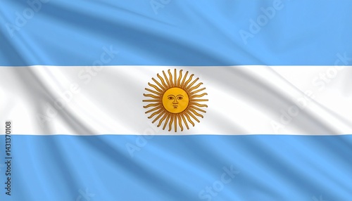 Argentine flag background with waving texture photo