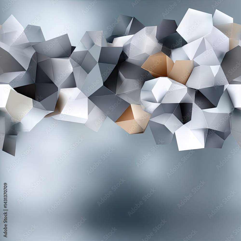 Low-poly gray geometric shapes create an abstract background, perfect for modern presentations or design projects with space for text SEAMLESS PATTERN