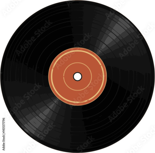 Vector vinyl record on an isolated white  background. Vinyl record PNG. Old CDs, music. vector illustration 