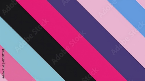 Free Download Abstract Geometric Design with Pink, Black, Blue and Orange Shapes - GFXLoad
