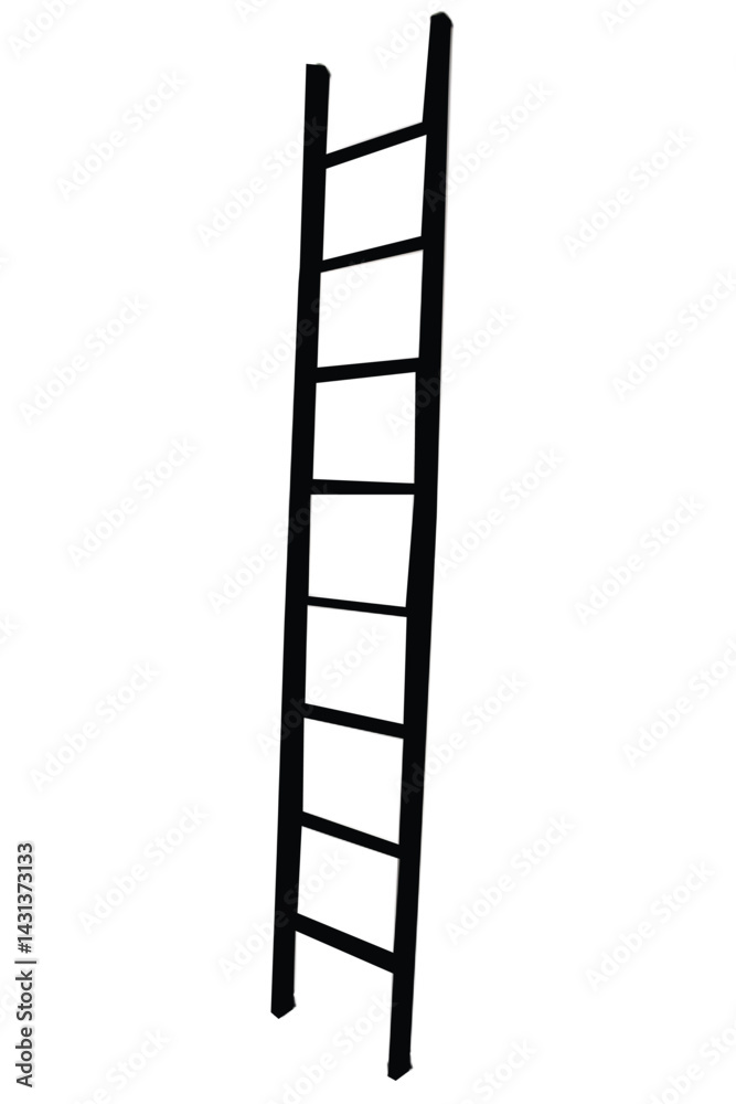 Minimalist Ladder Silhouette - Classic Symbol of Progress and Elevation Minimalist Ladder Silhouette - Classic Symbol of Progress and Elevation