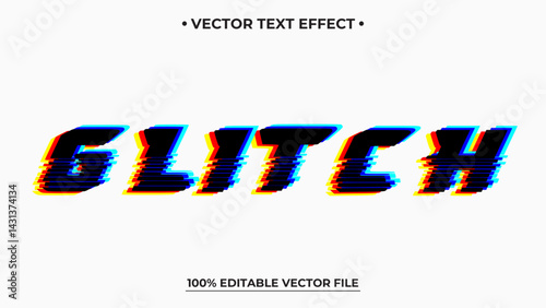 Glitch text effect neon style editable text effect