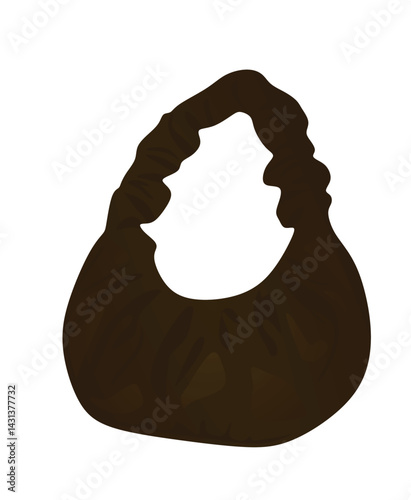Brown  woman hand bag. vector 