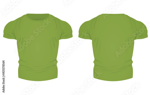 Red  u neck t shirt. vector illustration