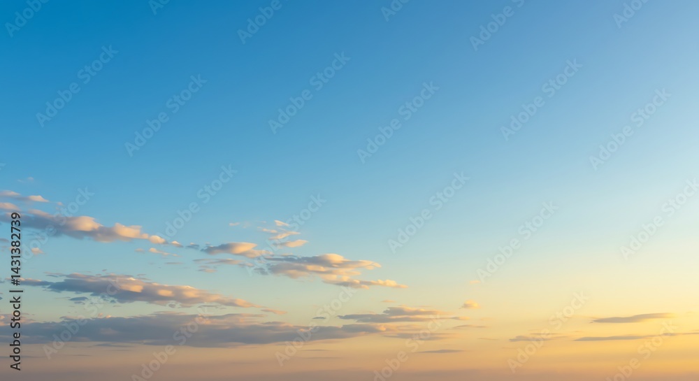 Fototapeta premium Serene Sunset Sky Peaceful Evening Cloudscape Photography