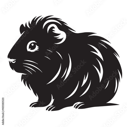 Graphic-ready guinea pig silhouette vector for branding and logo creation – guinea pig silhouette – guinea pig vector – guinea pig illustration – silhouette of guinea pig – guinea pig icon


