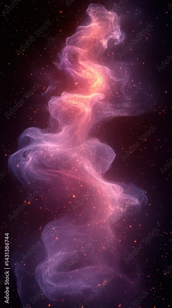 Swirling cosmic nebula displaying vibrant colors in the depths of space during a stellar formation event Swirling cosmic nebula displaying vibrant colors in the depths of space during a stellar formation event