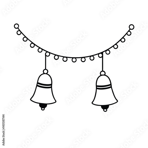 christmas bells isolated on white