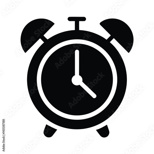 alarm ringing stencil icon vector illustration