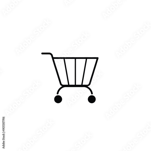 Shopping cart icon vector illustration for online store e commerce retail shop market and business design