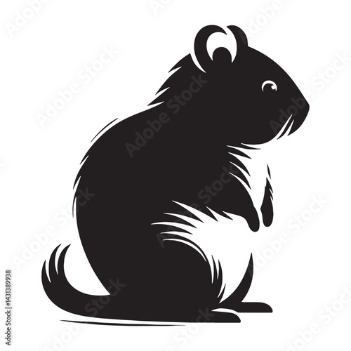 Refined hamster silhouette vector for high-quality logo design and digital branding – hamster silhouette – hamster vector – hamster illustration – silhouette of hamster – hamster icon

