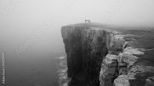 Battering Battering Cliff Overview Stark Coastal Faint
