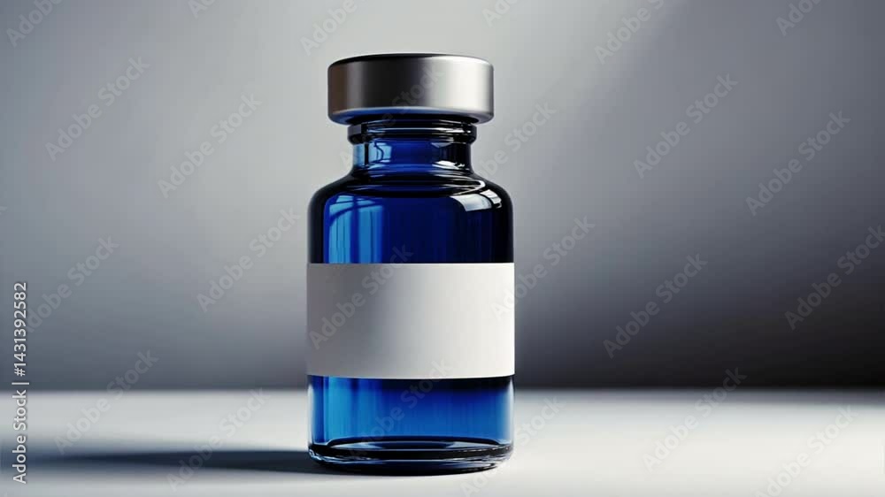 bottle of water with blue background