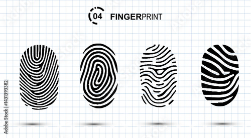 Security or identification system concepts. Biometric data design. Security system based on thumb lines, vector illustration