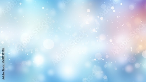 Abstract light blue blurred background with bokeh effect, pastel sky background with white clouds. Vector illustration of soft and gentle pastel color background