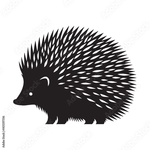Elegant hedgehog silhouette vector designed for scalable branding and logos – hedgehog silhouette – hedgehog vector – hedgehog illustration – silhouette of hedgehog – hedgehog icon

