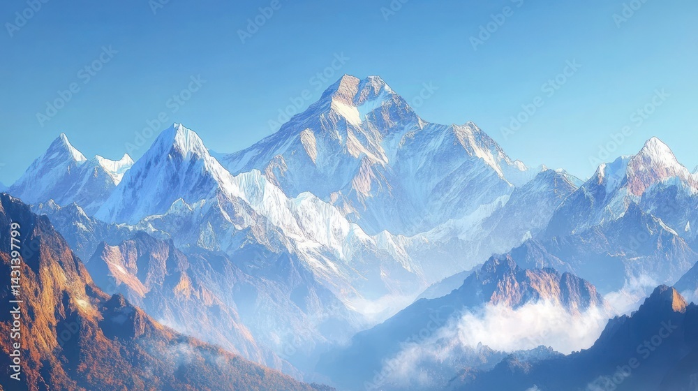 Obraz premium Majestic mountain range panorama