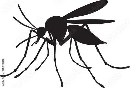 Vector Mosquito Illustration - Insect Silhouette Graphic"