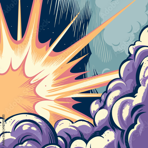 Comic Book Style Explosion Illustration