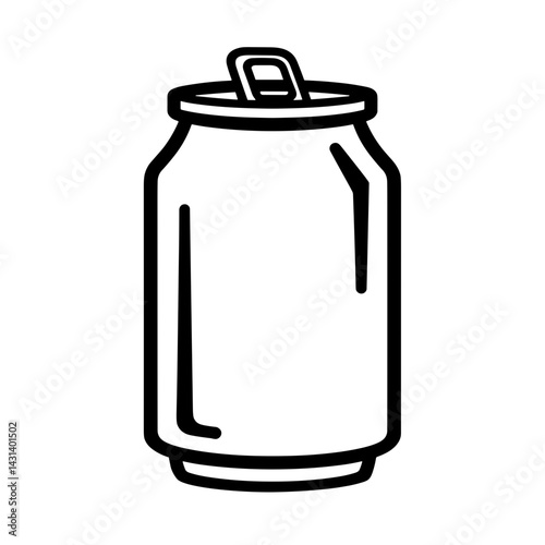 Soda can icon in flat style representing drink packaging or canned beverage - concept of ecommerce product UI drink order menu cold refreshment