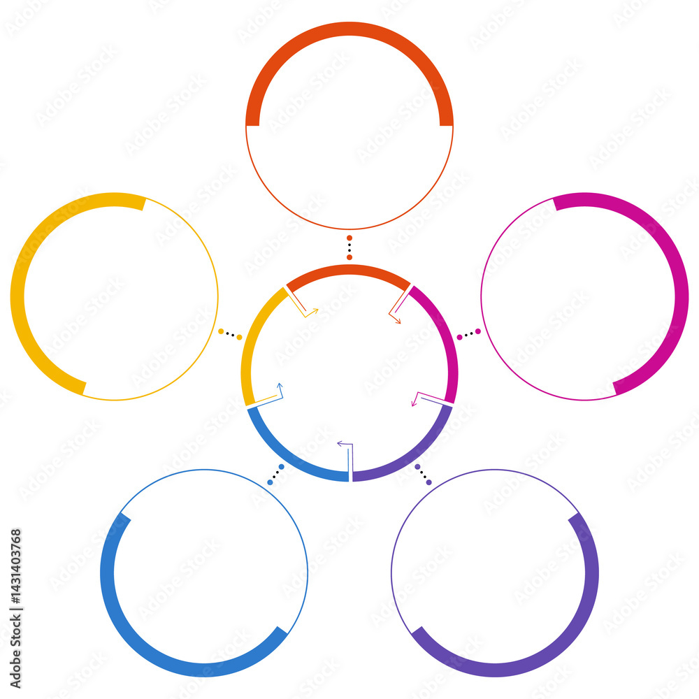 Basic circle infographic with 5 steps, process or options. Basic circle infographic with 5 steps, process or options.