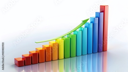 Free Download Aerial View Colorful Bar Graph Showing Growth & Positive Trends - GFXLoad