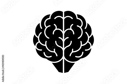 brain silhouette vector illustration, human brain vector 