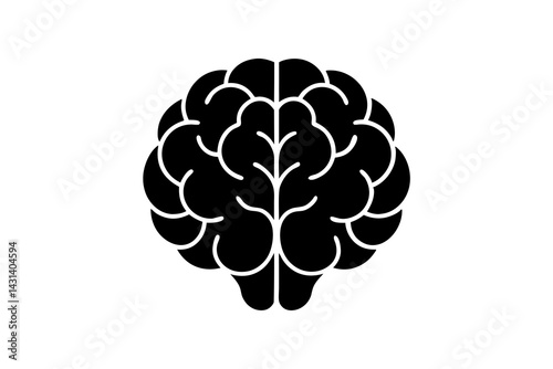 brain silhouette vector illustration, human brain vector 