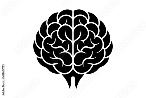brain silhouette vector illustration, human brain vector 