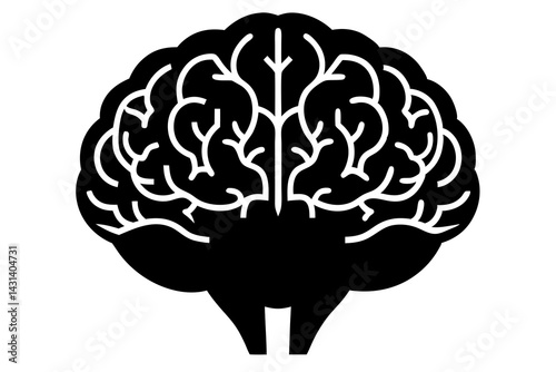 brain silhouette vector illustration, human brain vector 