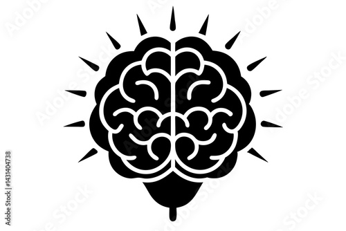 brain silhouette vector illustration, human brain vector 