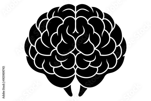 brain silhouette vector illustration, human brain vector 
