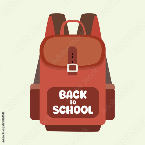 School Bag Illustration With Simple Colors