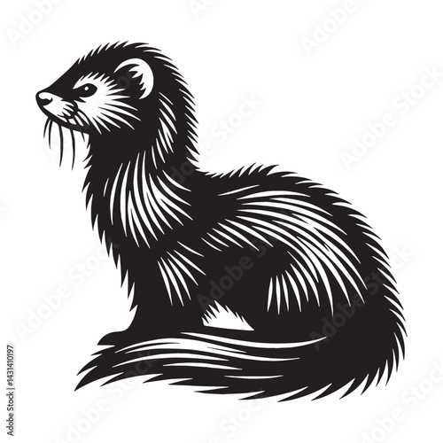 Professional mink silhouette vector with crisp lines for branding and logos – mink silhouette – mink vector – mink illustration – silhouette of mink – mink icon

