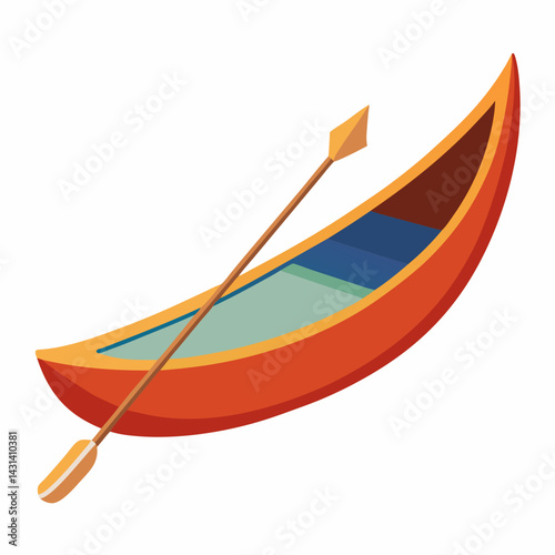 wooden boat on white background