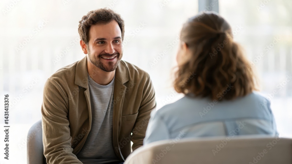 professional development coaching performance Concept. Two people engaged in a friendly conversation in a modern setting. professional development coaching performance Concept. Two people engaged in a friendly conversation in a modern setting.