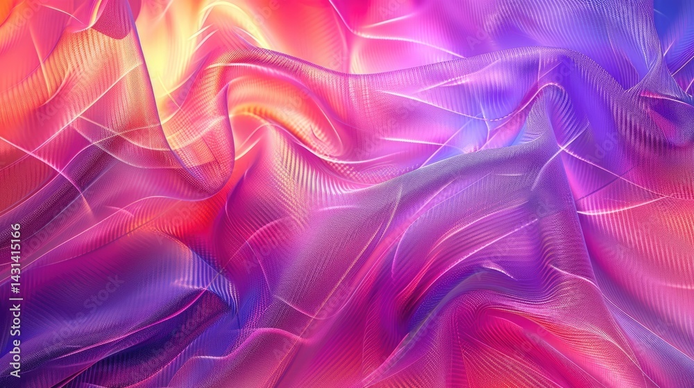 Obraz premium abstract mesh gradient with tones of #DD35C6 and #3585EF, glass effect, high detail