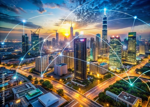 Wallpaper Mural Aerial View of Modern Cityscape Illustrating Seamless Digital Customer Experience Platform Integration Torontodigital.ca