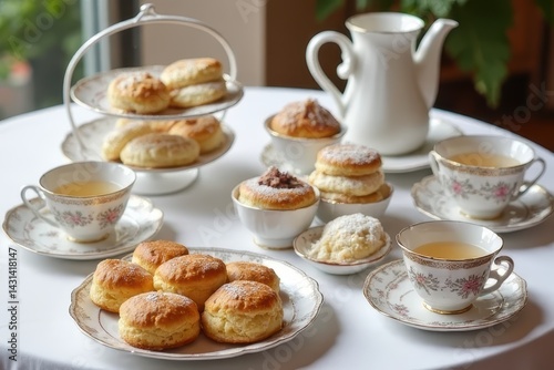 Wallpaper Mural Cream Tea Setup Torontodigital.ca