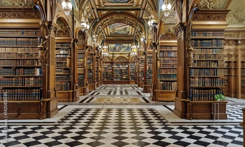 Ornate Library Hallway