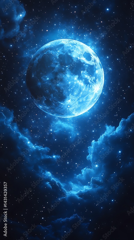Fototapeta premium Majestic full moons in deep space high resolution HD Photo