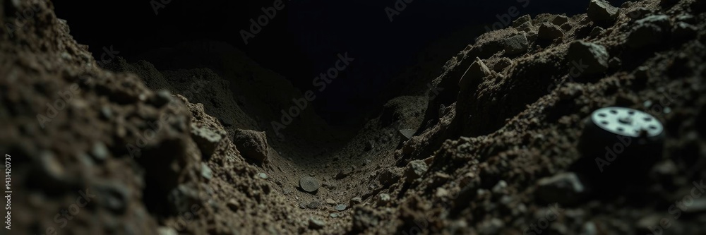 Fototapeta premium Dark Martian Landscape: A Gritty, Textured Vista