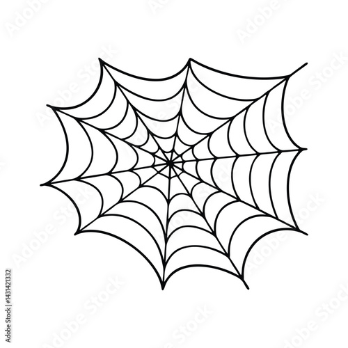 Silhouette of spider web vector art illustration on a clean white background