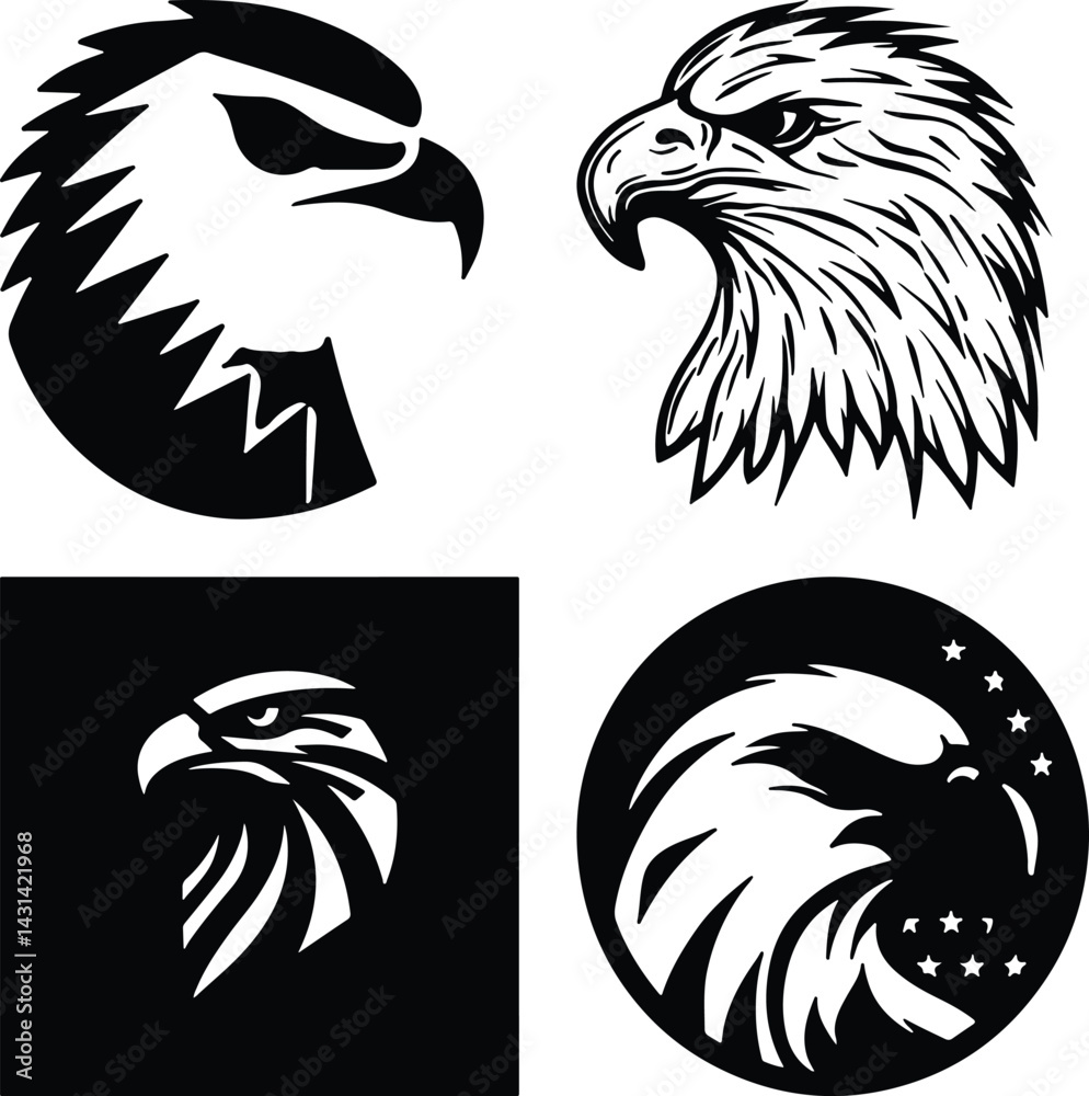 Fototapeta premium Eagle head simple icon. Vector ICON all icon Viktor..