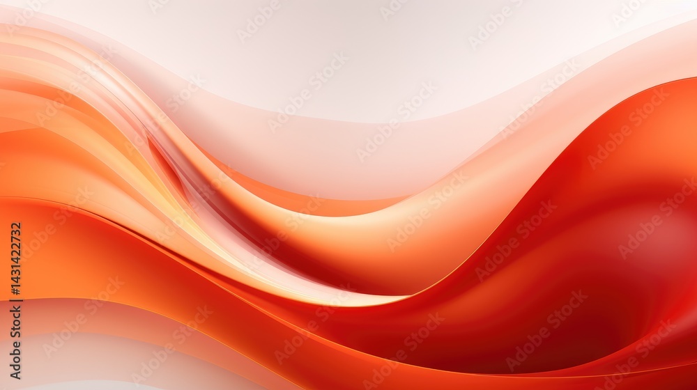 Fototapeta premium Abstract orange and red fluid background with stunning wave shapes. Beautiful natural texture for your design, white space on the right side