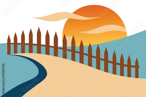 a-rustic-beach-fence-casting-sharp-sunset-shadows-.eps